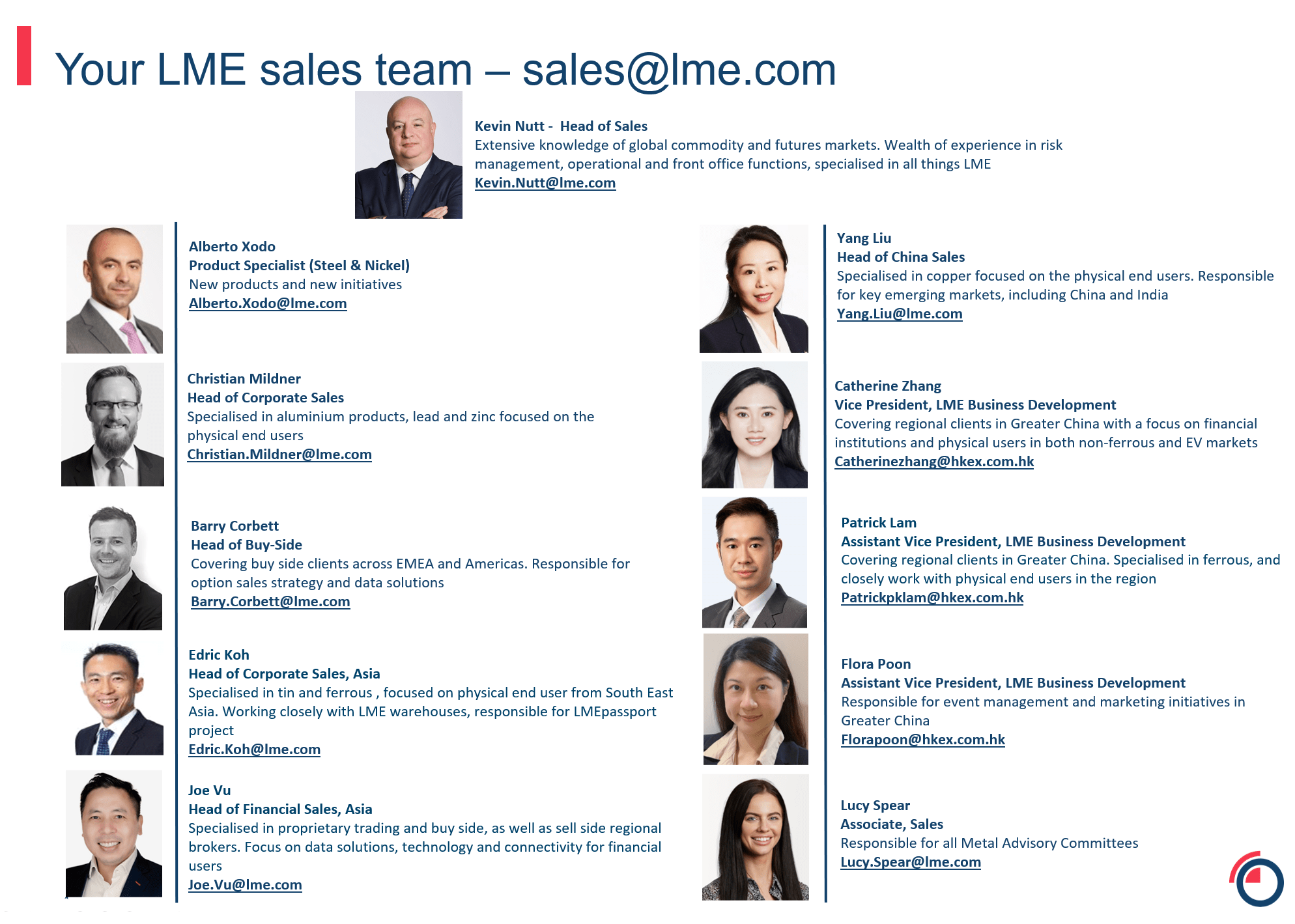 LME sales team
