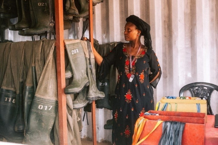 Women running the loan programme for protective equipment